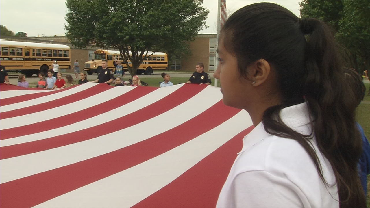Luhr Elementary School Sept. 11, 2019 flag ceremony (9/11)
